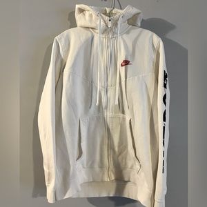 Nike Zip-Up Jacket | Size: Large | Color: White/red lettering |